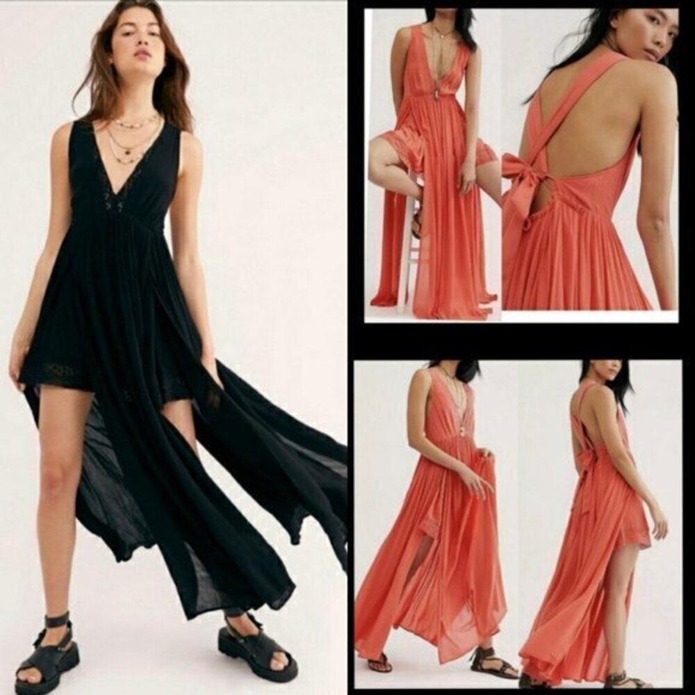 Free People Small Anthropologie Maxi Lace Sleeveless Dress Strong Statement